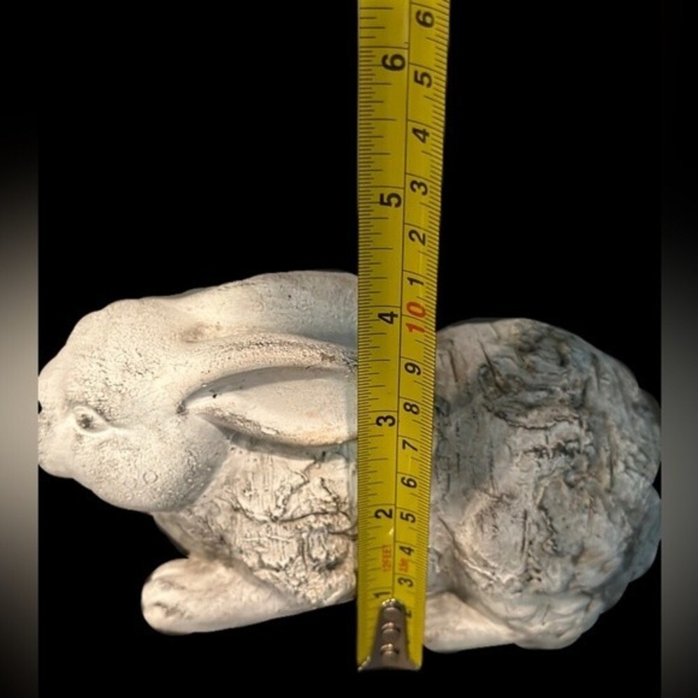 Farmhouse‎ French Concrete Bunny Rabbit Figurine Spring Home Decor - Picture 7 of 8
